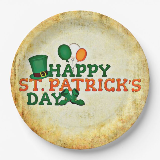 Assiettes En Carton Saint Patrick's Day (Devant)