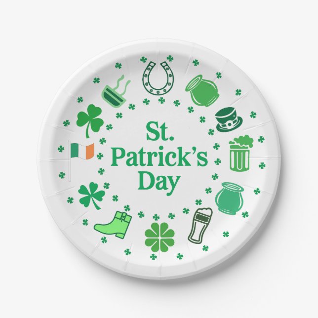 Assiettes En Carton Saint Patrick's Day (Devant)