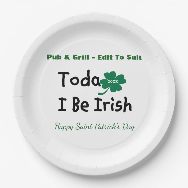 Assiettes En Carton Saint Patrick's Day Personnalisé (Devant)