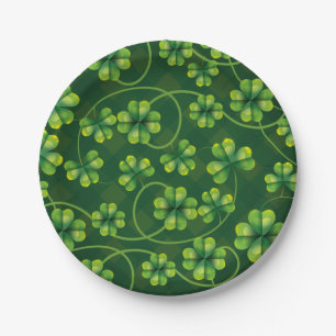 Assiettes En Carton Saint Patrick's Day Shamrock Plaid
