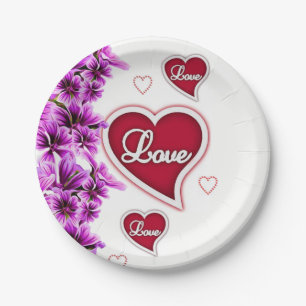 Assiettes en carton Saint-Valentin