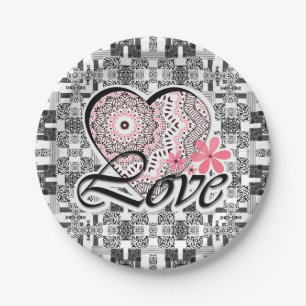 Assiettes En Carton Saint Valentin Amour décor oarnamental pa