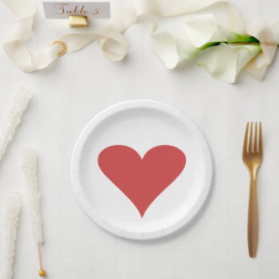 Assiettes En Carton Saint Valentin Amour Romantique Forme de coeur