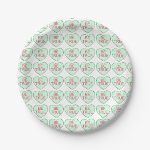 Assiettes En Carton Saint Valentin Candy Coeurs Coeur être VRAI Vert