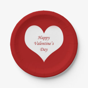 Assiettes En Carton Saint Valentin Coeur