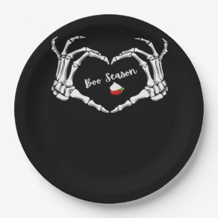 Assiettes En Carton Saison classique Skeleton Hand Heart