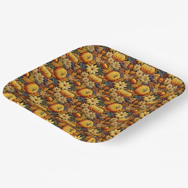Assiettes En Carton Saison d'action de grâces et d'automne (Angulaire)
