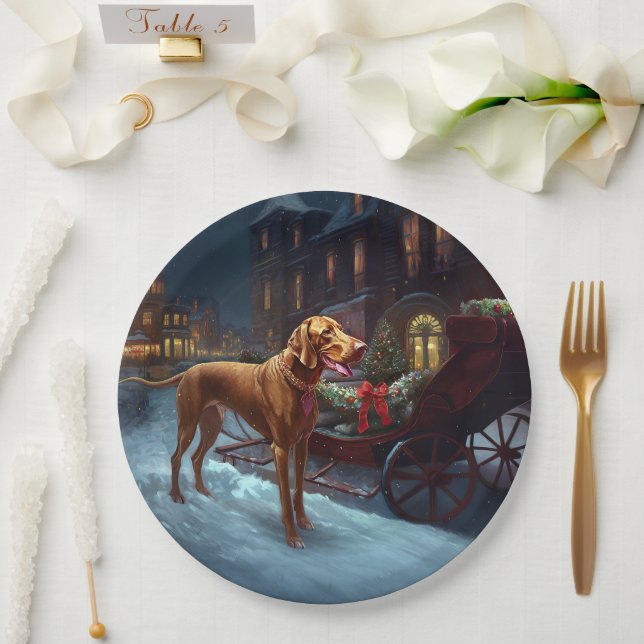 Assiettes En Carton Saison de Noël de Vizsla (Mariage)