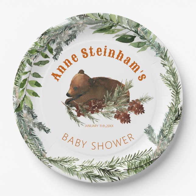 Assiettes En Carton Saison d'hiver Simple bébé garçon douche (Devant)