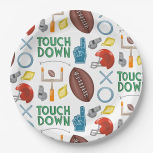 Assiettes En Carton Saison XO Football Toucher Premier Tailgate Down