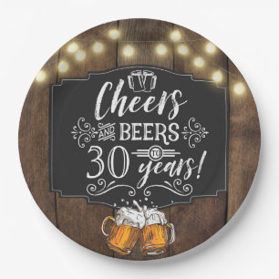 Assiettes En Carton Salades et bières Plaques papier fête d'anniversai