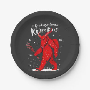 Assiettes En Carton Salutation de Noël de Krampus Xmas
