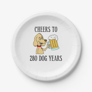 Assiettes En Carton Salutations À 280 Chiens Années 40e Anniversaire