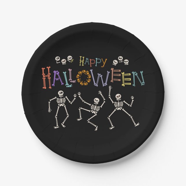 Assiettes En Carton Salutations d'Halloween (Devant)