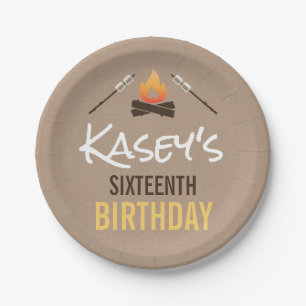 Assiettes En Carton S'amuser avec les amis Bonfire Anniversaire
