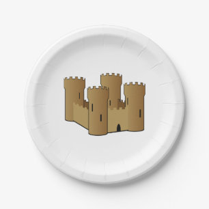 Assiettes En Carton Sandcastle Beach Thème Plaques de papier de fête