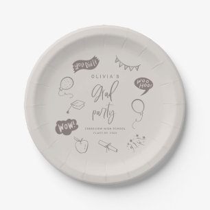 Assiettes En Carton Sandy Beige Quirky Grad Icons Grad Party
