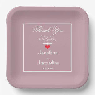 Assiettes En Carton Sanitizer linges Dusty rose Mariage Personnalisé M