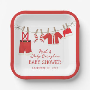 Assiettes En Carton Santa Baby Noël Baby Shower