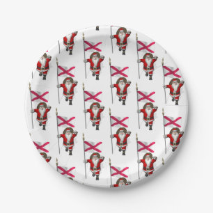 Assiettes En Carton Santa Claus Avec L'Ensigne D'Irlande Du Nord