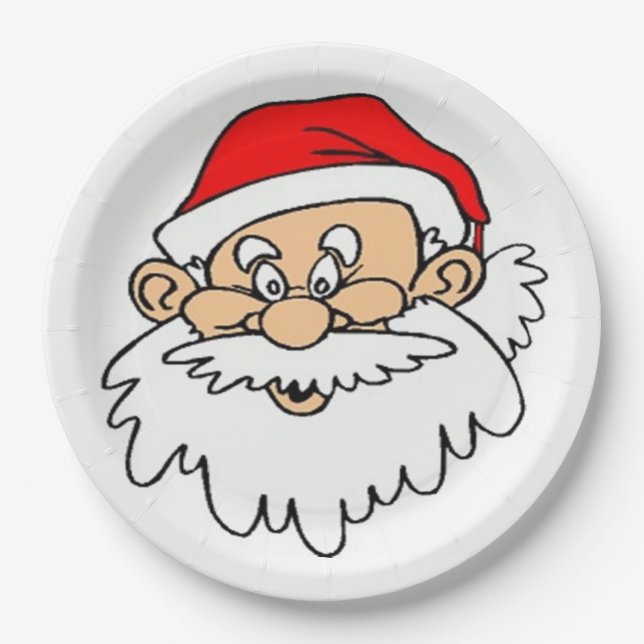ASSIETTES EN CARTON SANTA CLAUS FACE (Devant)
