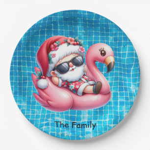 Assiettes En Carton SANTA Claus pool party Noël en juillet