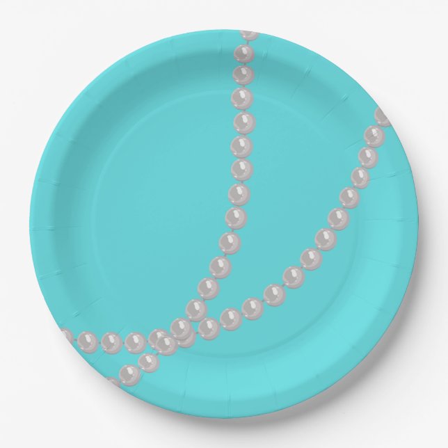Assiettes En Carton Saphyr et Perles (Devant)