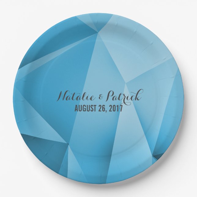 Assiettes En Carton Sapphire Jewel Tons Mariage Plaques en papier (Devant)