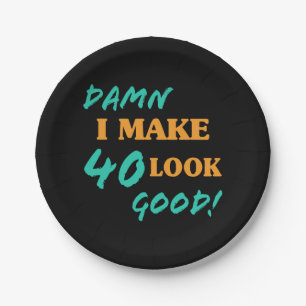 Assiettes En Carton Sarcastique 40e anniversaire Attitude