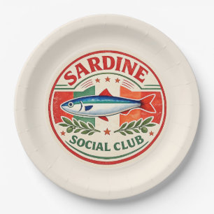 Assiettes En Carton Sardine Social Club Fête d'été italienne 