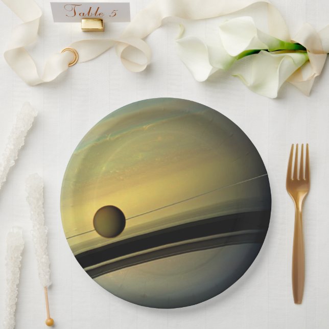 Assiettes En Carton Saturn Tableware from the Celestial Collection (Mariage)