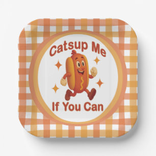 Assiettes En Carton Sauce Moi Si Tu Peux Drôle de Hot Dog – Jeu de Mot