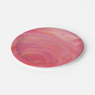 Assiettes En Carton Saumon Swirl