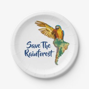 Assiettes En Carton Sauvez La Rainforest