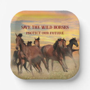 Assiettes En Carton Sauvez Les Chevaux Sauvages