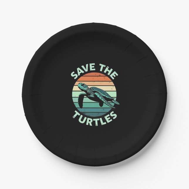 Assiettes En Carton Save The Turtles Animal Turtle Pet Lover (4) (Devant)