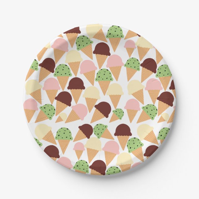 Assiettes En Carton Saveurs de glace (Devant)