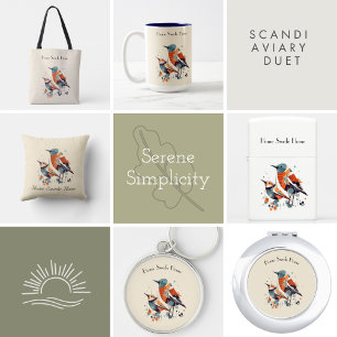 Assiettes En Carton Scandi Aviary Duet, personnalisé