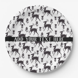 Assiettes En Carton Scandia Folk Art Deer