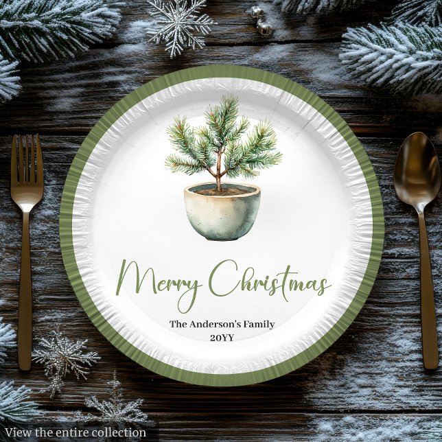 Assiettes En Carton Scandinavian Boho Christmas Bouquet in Earthy  (Scandinavian Boho Christmas Bouquet in Earthy Plate

)