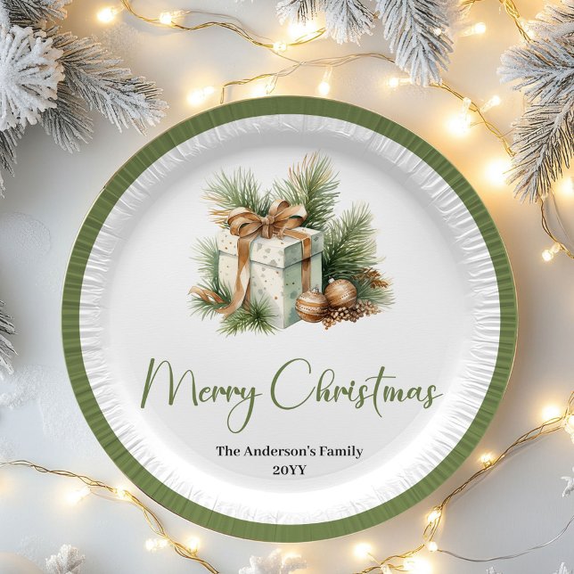 Assiettes En Carton Scandinavian Neutral Christmas Personalized Dinner (Scandinavian Neutral Christmas Personalized Dinner Plates)