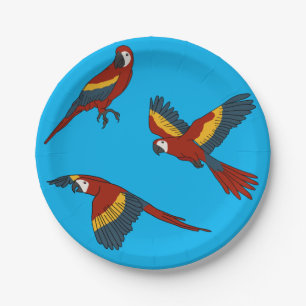Assiettes En Carton Scarlet Macaw