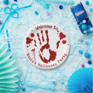 Assiettes En Carton Scène criminelle Empreinte sanglante Empreinte san