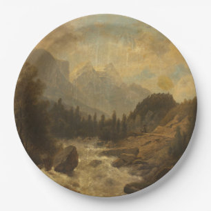 Assiettes En Carton Scène de paysage forestier (par Josef Kriehuber)