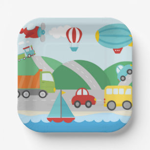 Assiettes En Carton Scène de transport