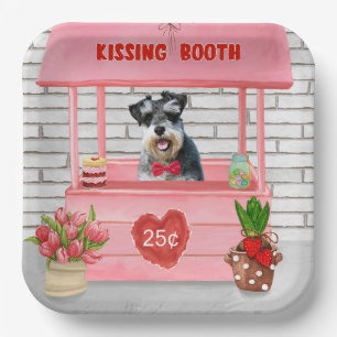 Assiettes En Carton Schnauzer Chien Valentine's Day Kissing Booth