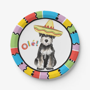 Assiettes En Carton Schnauzer miniature de fiesta