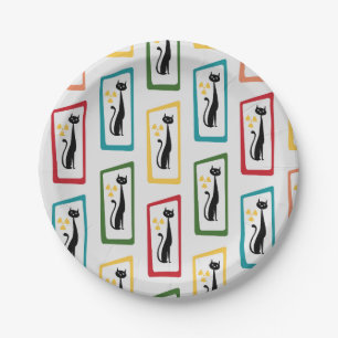 Assiettes En Carton Schrödinger's Cat Mid Century Moderne multicolore