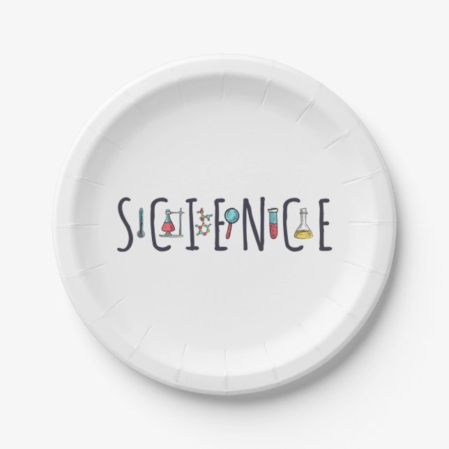 Assiettes En Carton Science (Devant)