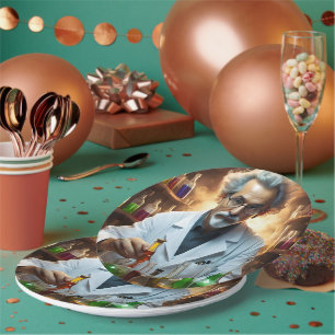 Assiettes En Carton Scientifique Dans Un Laboratoire Mélangeant Des Po